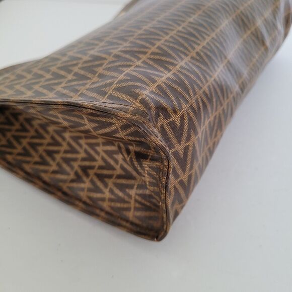 Mario Valentino Bag Clutch Pouch Vintage Handbag Zip Designe Italian Brown Logo - Picture 7 of 9